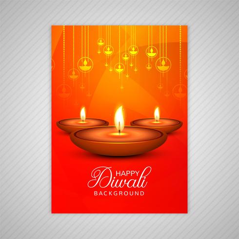 Vector de plantilla de folleto colorido feliz diwali