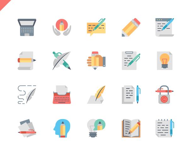 Simple Set Copywriting Flat Icons  vector