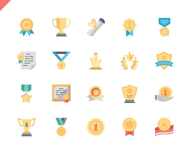 Simple Set Awards Flat Icons  vector