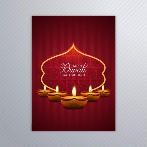 Decorative diwali greeting card template design vector