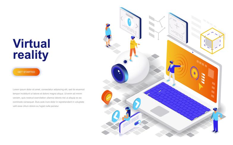 Virtual augmented reality glasses modern flat design isometric concept vector