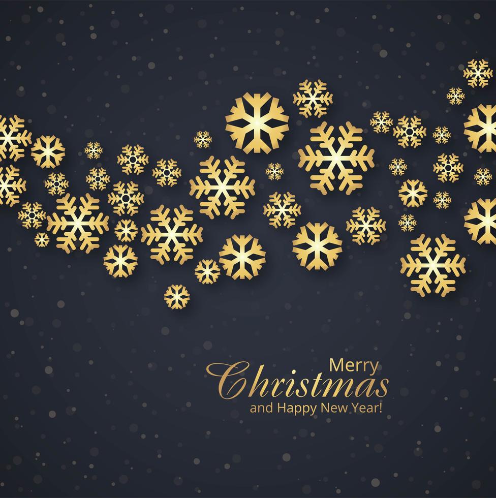 Elegant Merry Christmas golden snowflakes background 258133 Vector Art ...