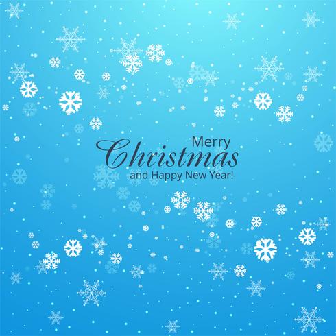 Hermosa tarjeta de felicitación de feliz Navidad con copos de nieve backgrou vector