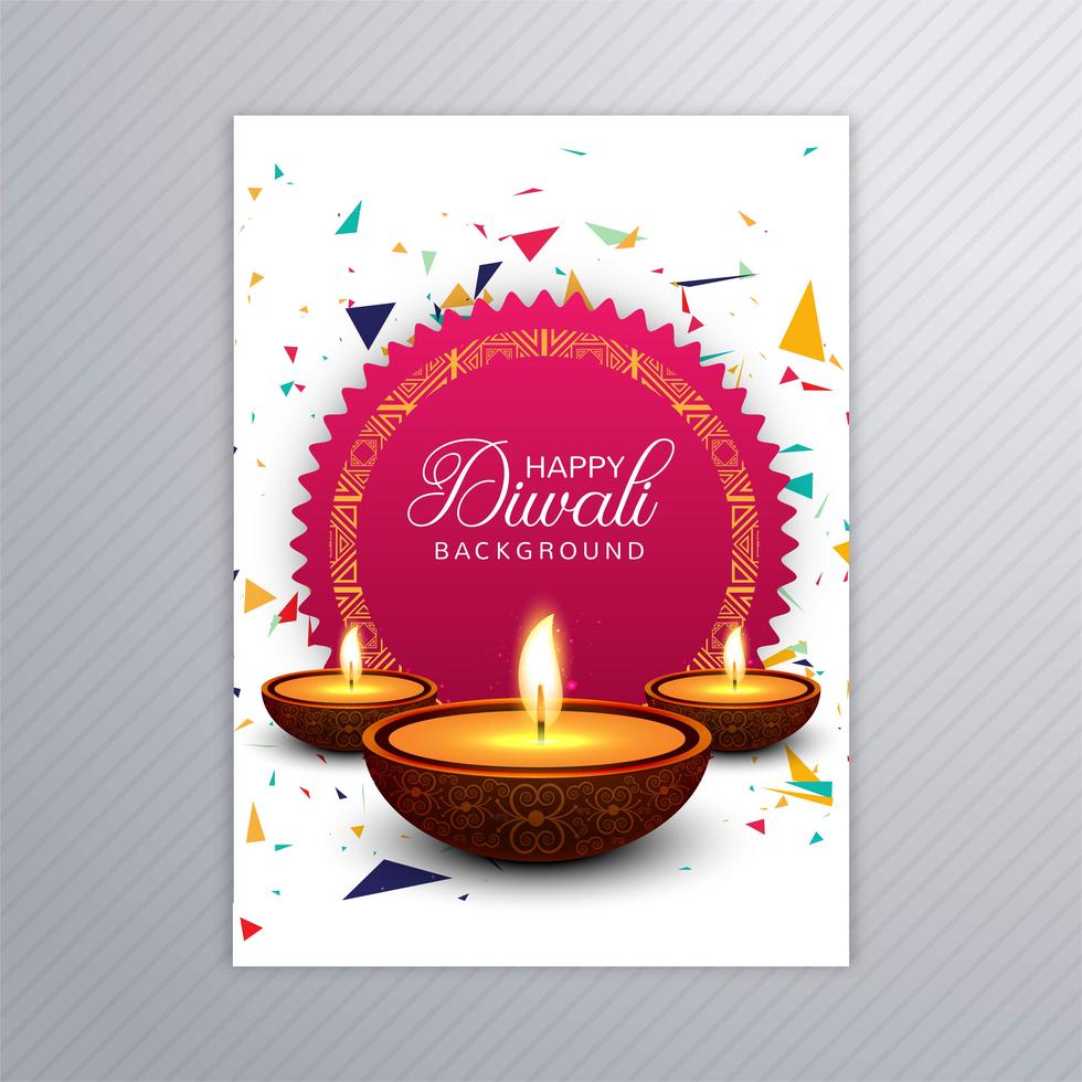 Poster with a diya for diwali colorful flyer template design 258146