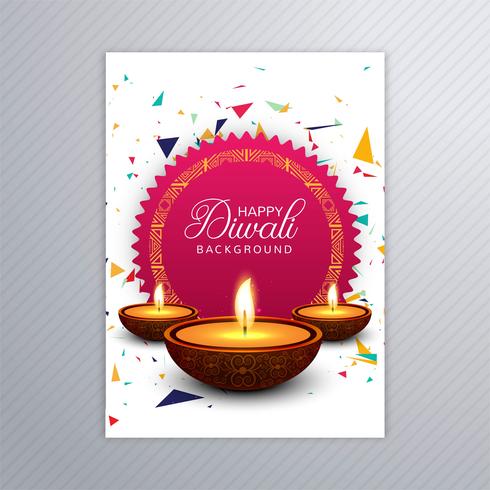 Cartel con un diya para el diseño de plantilla de volante colorido diwali vector