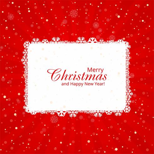 Beautiful Merry Christmas card with red background vector