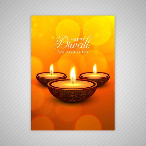 Decorative diwali greeting card template design vector