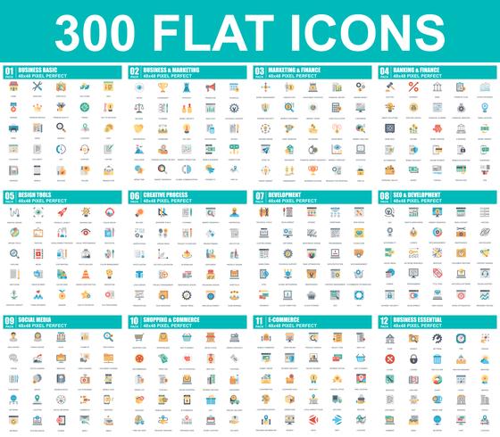 Simple set of vector flat icons