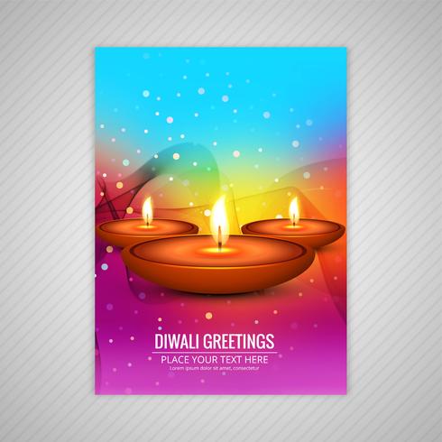 Cartel con un diya para el diseño de plantilla de volante colorido diwali vector