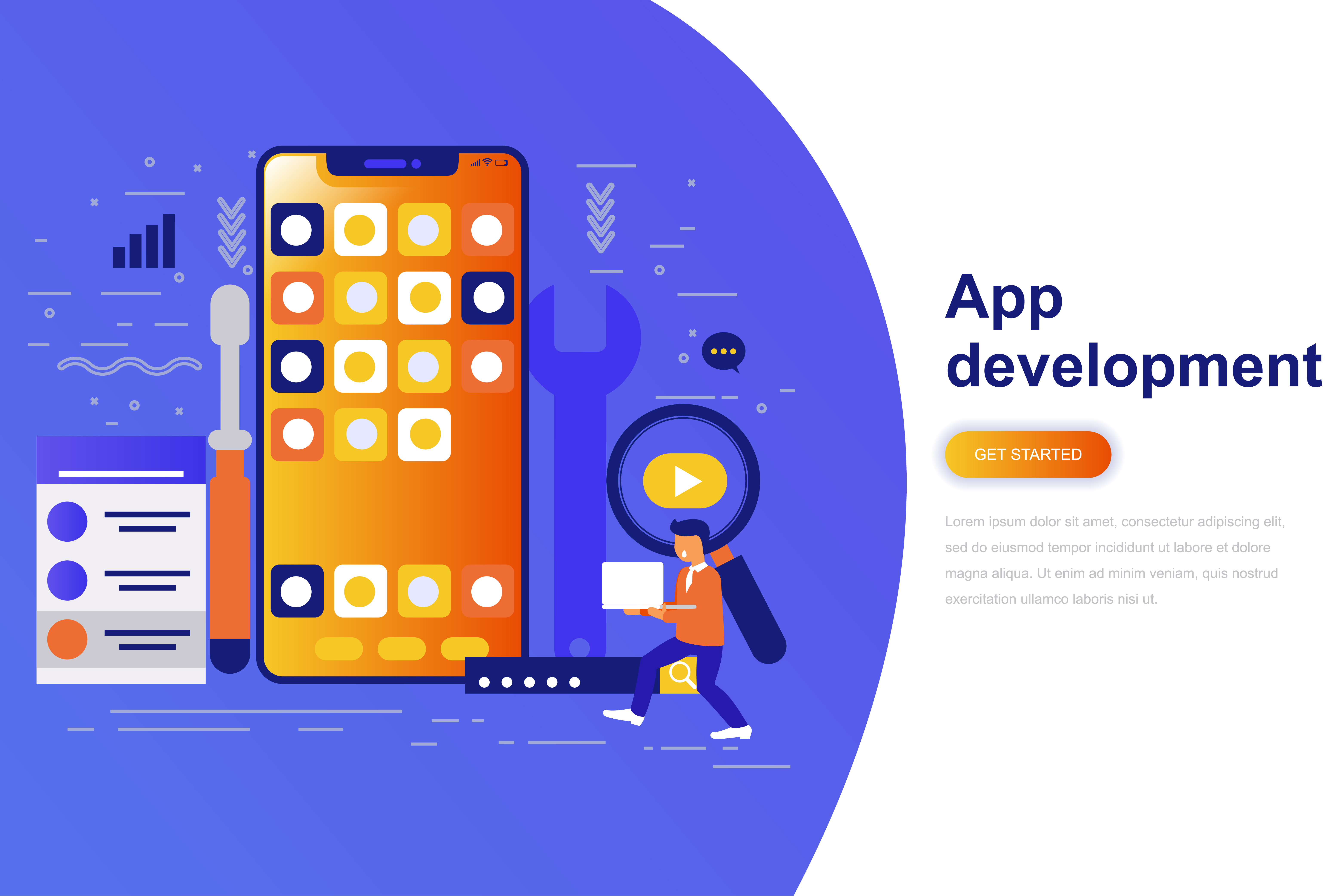 App development modern flat concept web banner 258167 Vector Art at ...