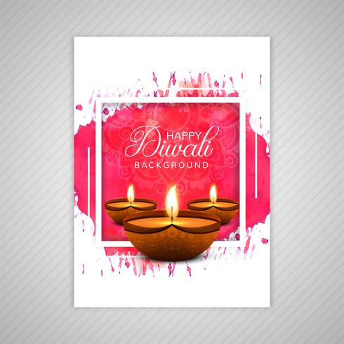 Vector de plantilla de folleto de tarjeta de felicitación de diwali elegante ornamental