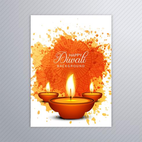 Happy diwali colorful brochure template vector
