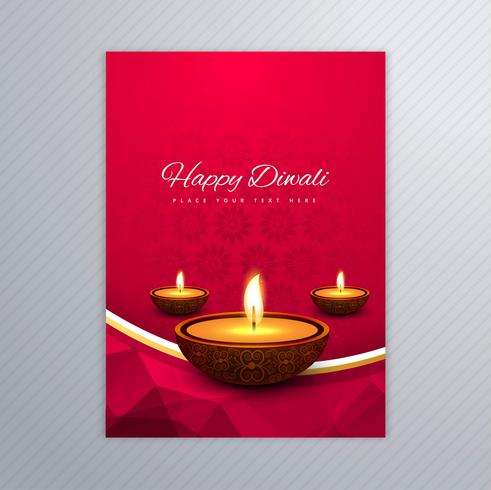 Decorative diwali greeting card template design vector