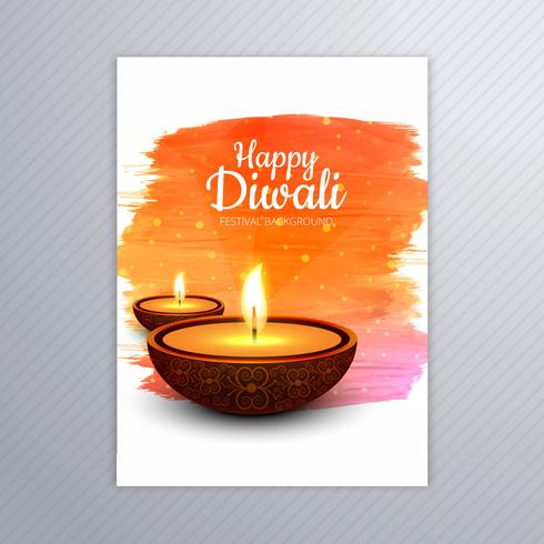 Decorative diwali greeting card template design vector