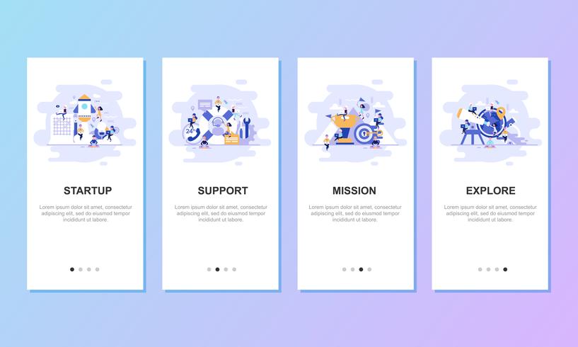 Onboarding screens user interface kit vector