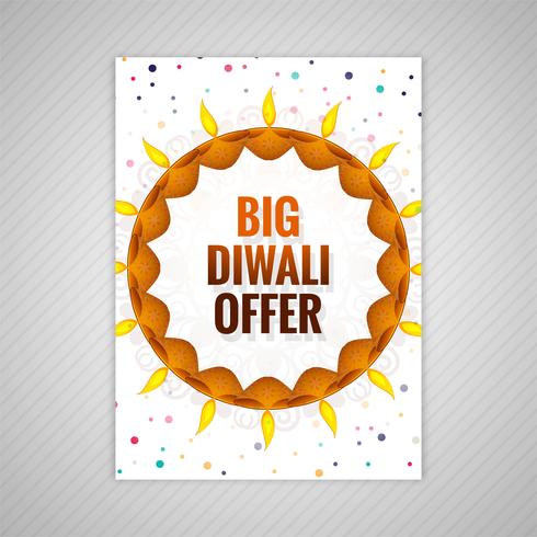 Vector de plantilla de folleto colorido feliz diwali