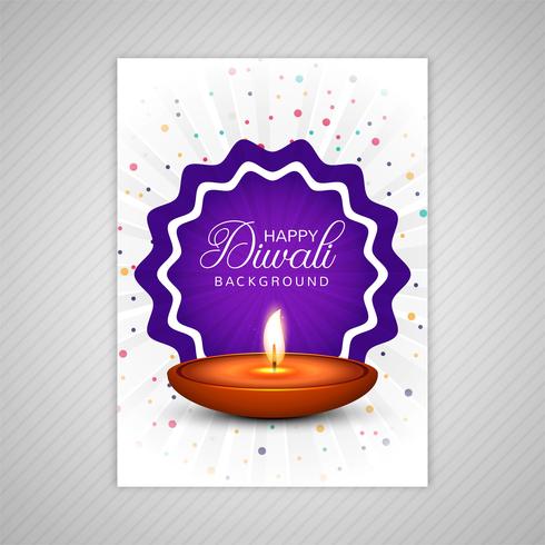 Poster with a diya for diwali colorful flyer template design vector