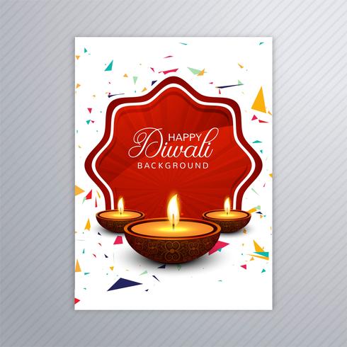 Poster with a diya for diwali colorful flyer template design vector