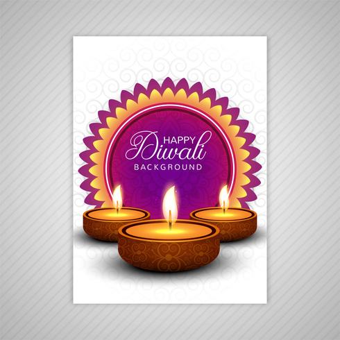 Decorative diwali greeting card template design vector