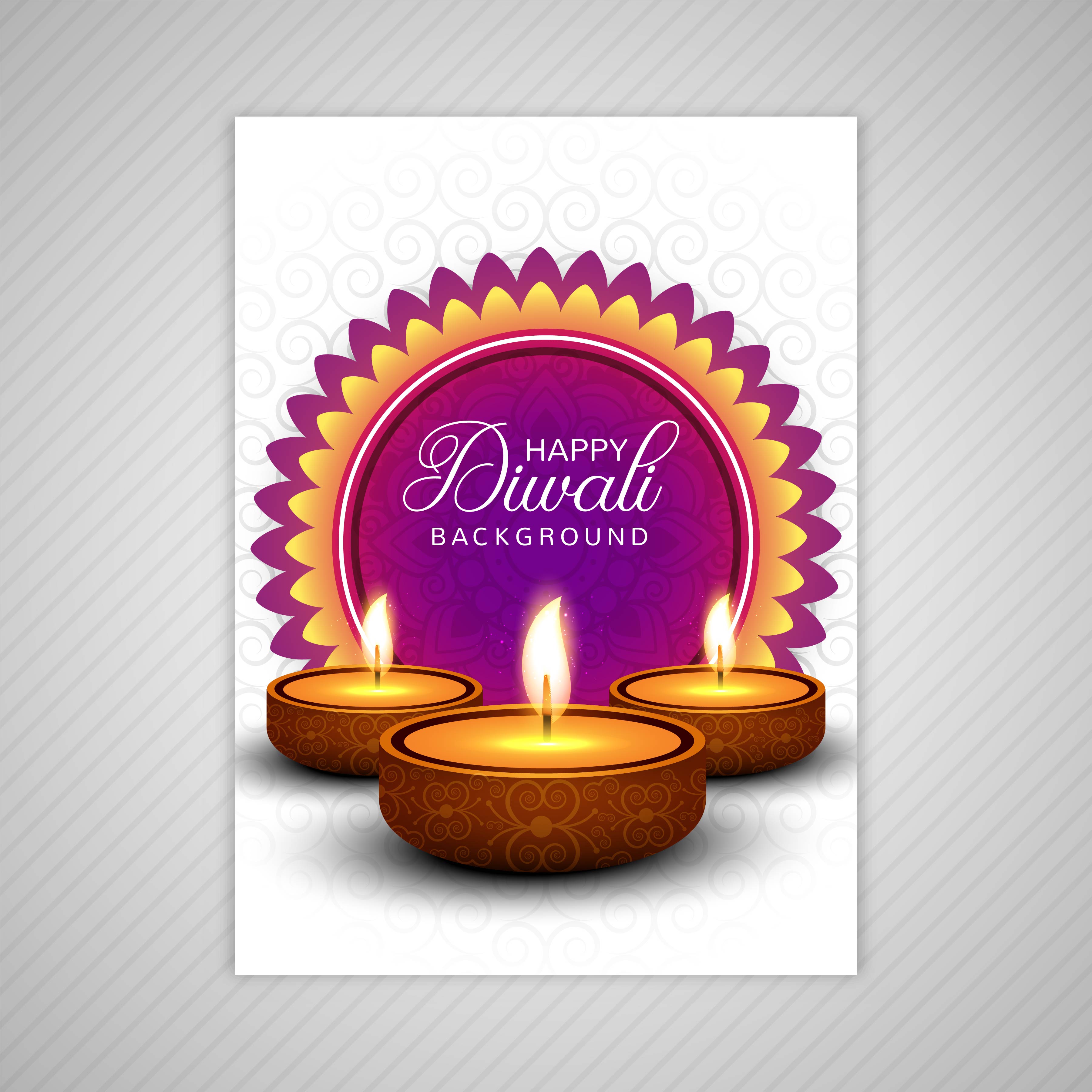 Decorative Diwali Greeting Card Template Design 258231 Vector Art At 