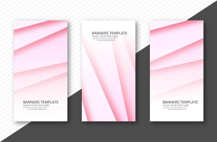 Abstract colorful papercut banner set template  vector