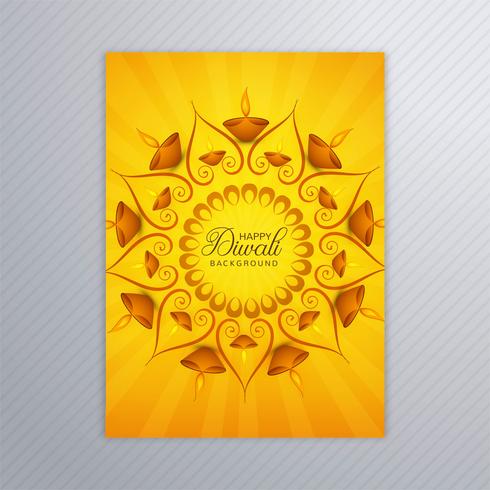 Decorative diwali greeting card template design vector