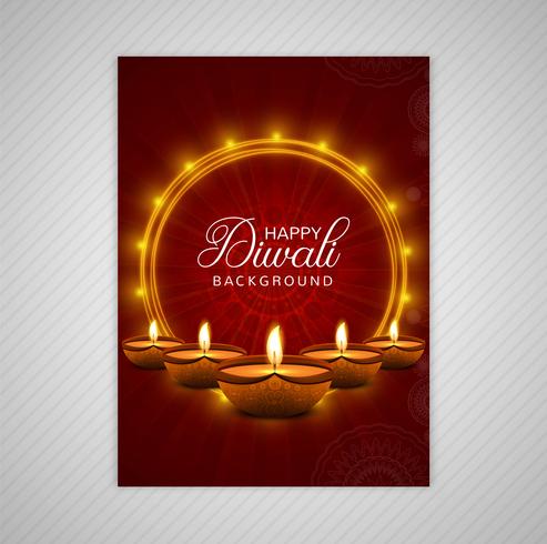 Decorative diwali greeting card template design vector
