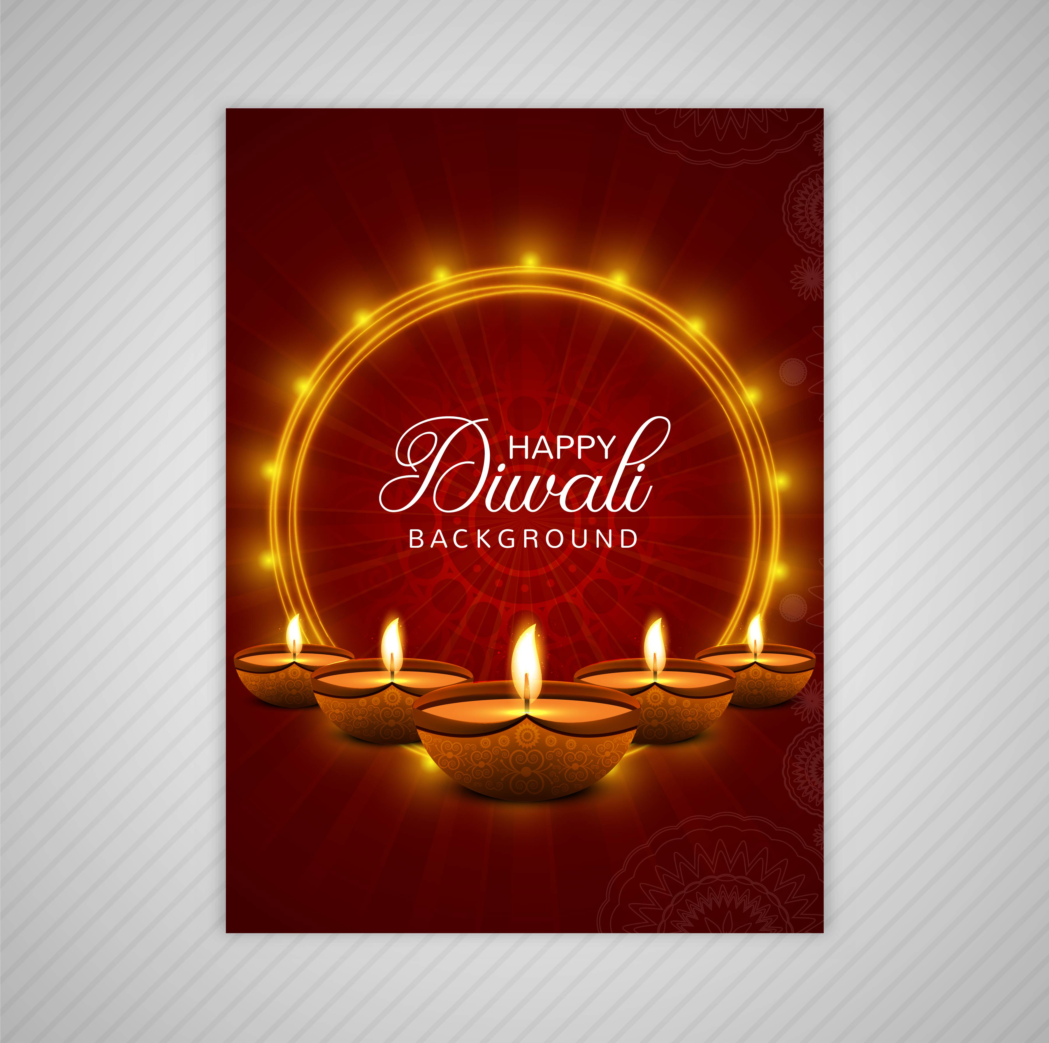 Decorative Diwali Greeting Card Template Design 258256 Vector Art At 