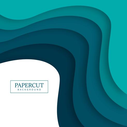 Papercut colorful wave design illustration vector