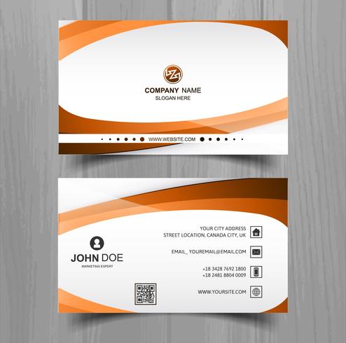 Abstract stylish wave colorful business card template design vector