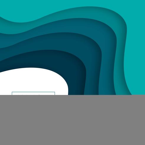 Papercut colorful wave design illustration vector