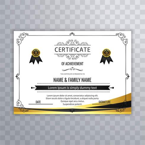 Abstract beautiful certificate template design vector