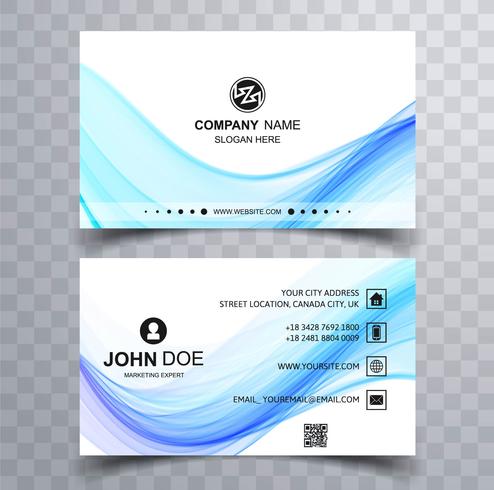 Abstract stylish wave colorful business card template design vector