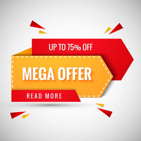 Mega oferta banner diseño ilustración vectorial vector