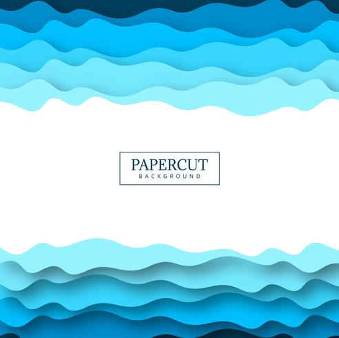 Abstract papercut blue colorful vector design