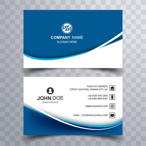 Abstract stylish wave colorful business card template design vector