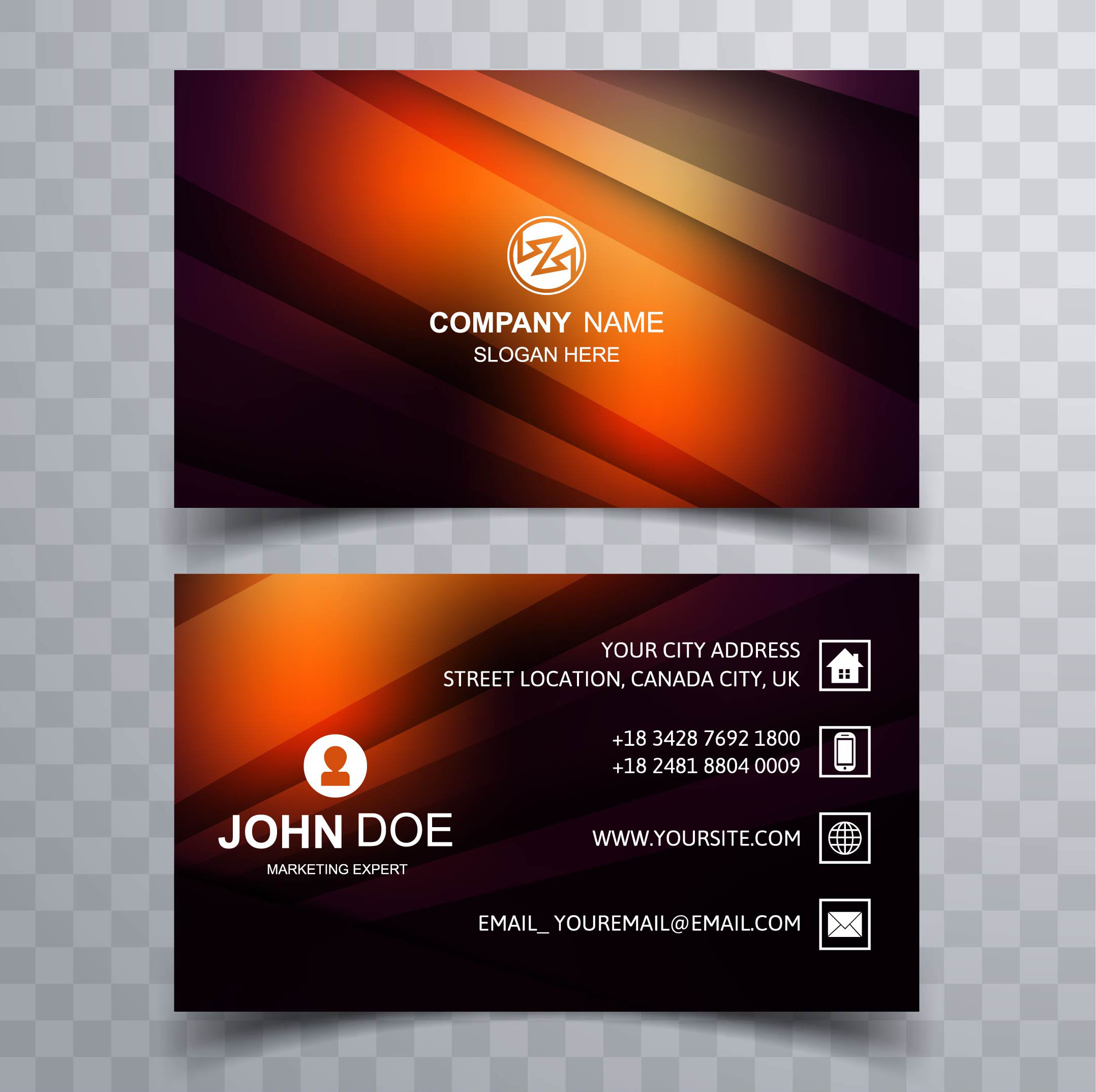 Abstract stylish wave colorful business card template design 258451 ...
