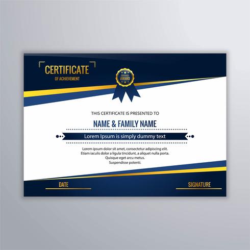 Abstract beautiful certificate template design vector