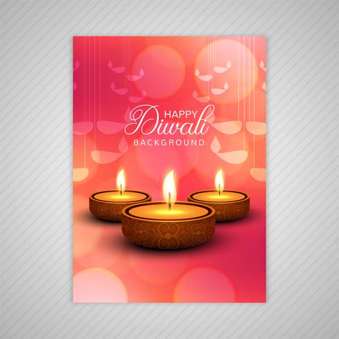 Diseño decorativo de la plantilla de la tarjeta de felicitación de Diwali vector