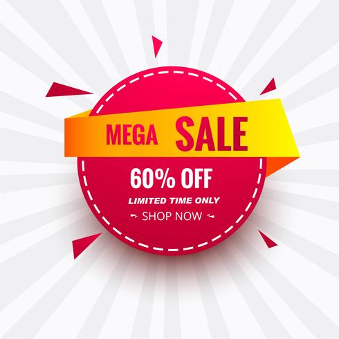 Mega sale banner colorful creative circle icon design vector