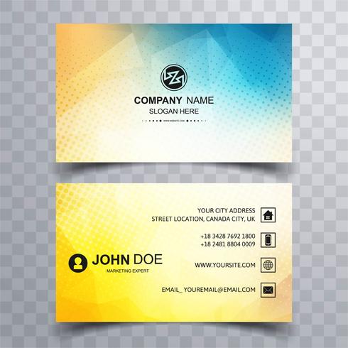 Abstract stylish wave colorful business card template design vector