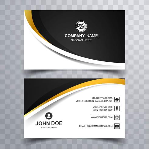 Abstract stylish wave colorful business card template design vector