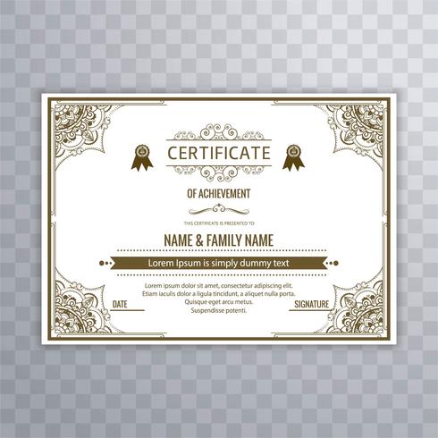 Beautiful creative certificate template design vector