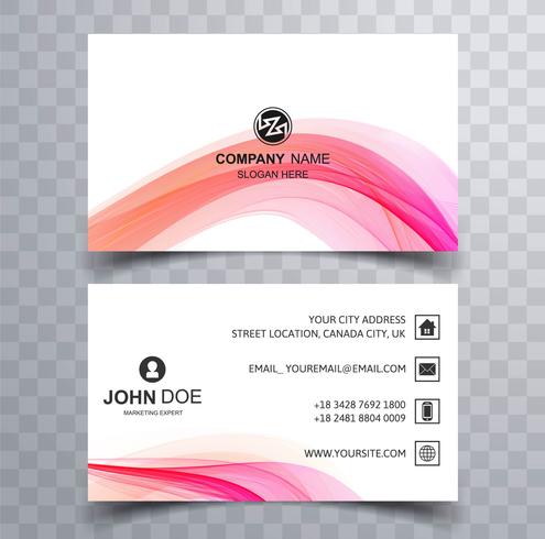 Abstract stylish wave colorful business card template design vector