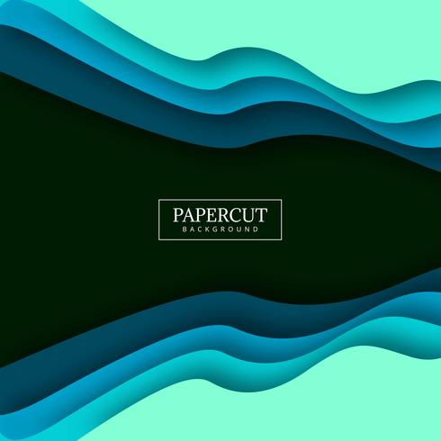 Papercut stylish colorful wave colorful design  vector