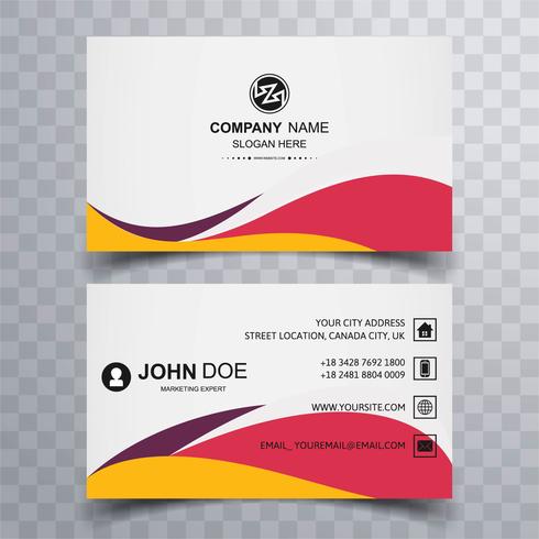 Abstract stylish wave colorful business card template design vector