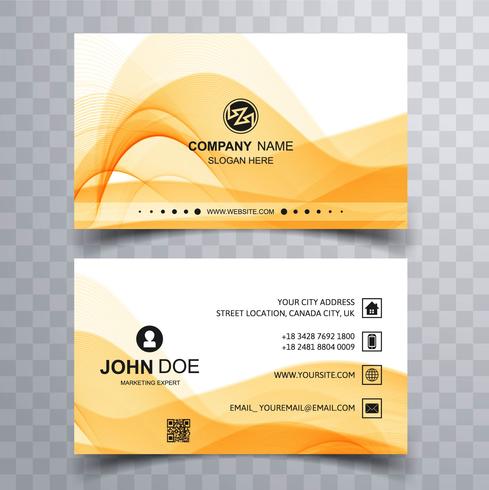 Abstract stylish wave colorful business card template design vector