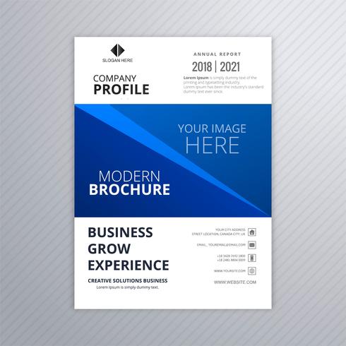 Abstract blue business brochure template design vector