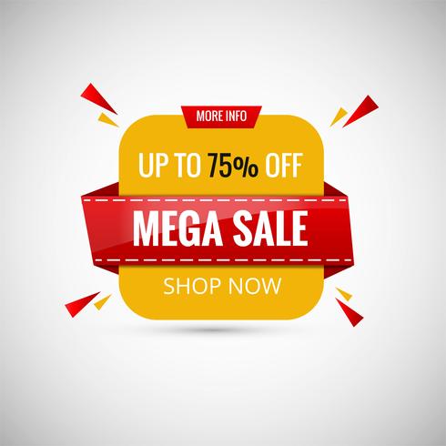 Mega Sale Banner Design. Vector illustration