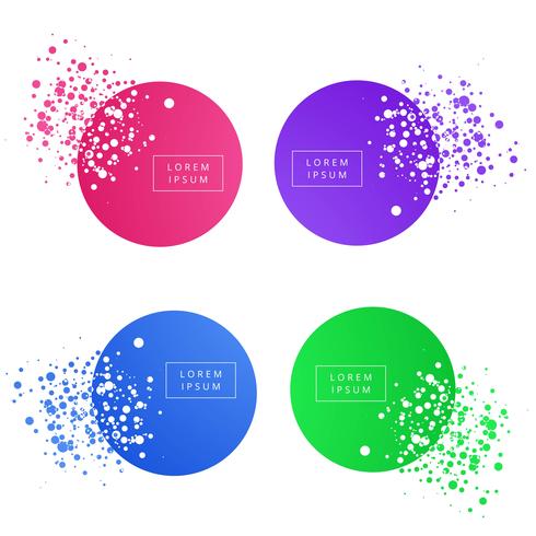 Abstract colorful circle banner set vector design